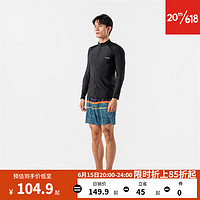 迪卡侬（DECATHLON）泳衣女分体潜水服水母衣遮肚显瘦温泉游泳海边冲浪防晒SBT 黑色上衣-男 S