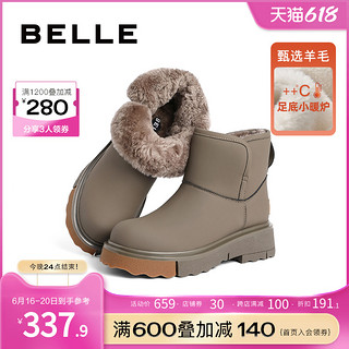 BeLLE 百丽 保暖雪地靴女鞋冬季新款棉鞋加绒靴子女短靴女款B1004DD2