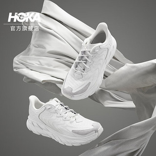 HOKA ONE ONE男女款克利夫顿LS运动休闲鞋Clifton LS精致鞋面 白色 / 云雾灰 42.5/270mm