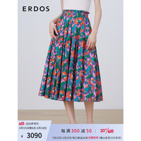 ERDOS 春夏盛花园Liberty印花塔纳棉蛋糕半身裙 帕尔马紫 2XL 175/80A