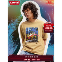 Levi's李维斯2023夏季新品男士短袖T恤休闲简约A6403-0007 黄色 M