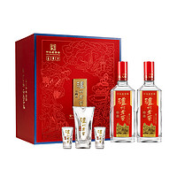 泸州老窖（LUZHOULAOJIAO）特曲 浓香型 高度白酒 52度500ml*2瓶 花开富贵礼盒 （节日送礼）