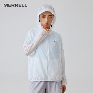 迈乐（Merrell）户外防晒衣女防晒服UPF40+夏冰丝感披肩款护脸连帽防紫外线 MC1239002-1白色 S