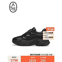 ASH男女同款2023新款AIR系列复古增高低帮休闲运动鞋老爹鞋小白鞋 黑色 35