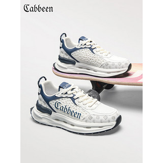 卡宾（CABBEEN）青年潮鞋时尚百搭拼接运动鞋男鞋透气舒适跑步鞋鞋子男 白色 40