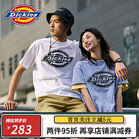 Dickies短袖T恤女春夏新款情侣炫彩大logo设计010220 白色 中性款 M