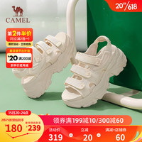 骆驼(CAMEL)2023夏季新款街头运动风增高修饰腿型舒适柔软时尚沙滩鞋 L23M076134杏色 36