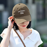 SiggiDJ94101棒球帽女春夏棉字母刺绣户外运动帽韩版时尚显脸小 可可咖