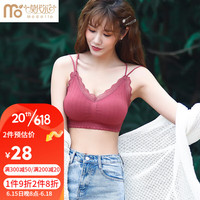 莫代尔内衣女无钢圈运动美背夏季蕾丝薄款少女无痕防走光聚拢吊带文胸