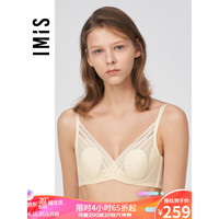爱美丽文胸女士内衣钢托4/4超薄大胸显小海绵兔耳朵杯蕾丝文胸IM13BLA1 奶油白CN0 75E