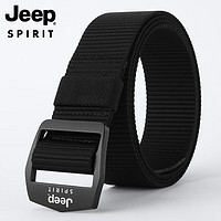 JEEP SPIRIT吉普皮带男士帆布腰带平滑扣中青年尼龙布休闲百搭裤带