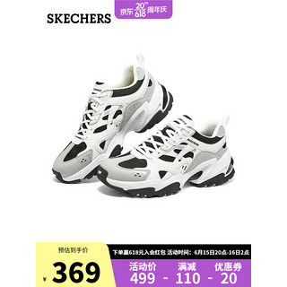 斯凯奇（Skechers）机甲鞋V2复古透气轻便潮流老爹鞋894127白色/黑色/WBK 39