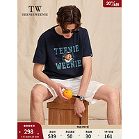 Teenie Weenie Men小熊男装2023夏季新款易穿搭印花凉感短袖T恤 藏青色 185/XXL