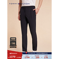 TOMMY HILFIGER 23新款春季男装含羊毛混纺时尚小格纹松紧锥形休闲裤31124 藏青色DW5 30/32