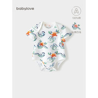 Babylove 婴儿短袖包屁衣夏薄款纯棉宝宝连体衣服国潮三角哈衣爬服 纵横四海 80cm