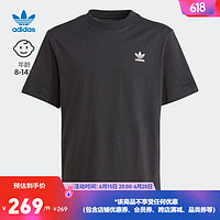 adidas阿迪达斯三叶草艺术家JAMES JARVIS联名男大童上衣短袖T恤 黑色 152CM