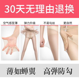 黑妞丝袜女薄款防勾丝夏天隐形夏季无痕光腿神器黑肉色透肤连裤袜 9238-任意剪-咖啡