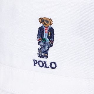 Polo Ralph Lauren 拉夫劳伦男童 23夏Polo小熊斜纹棉布渔夫帽RL40300 100-白色 2-4