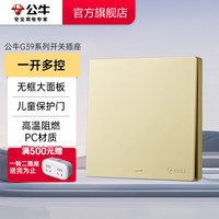 公牛（BULL）开关 86型墙面家用插座 带USB网线 空调电视墙壁面板G39香槟金