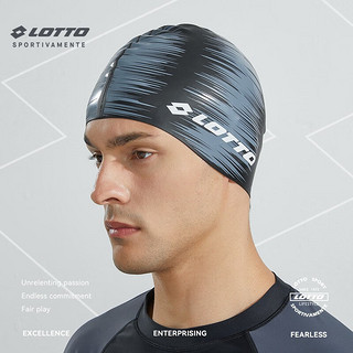 乐途（LOTTO）泳帽男大码硅胶泳帽女长发不嘞头舒适个性时尚加大游泳帽 091黑色