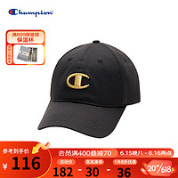 Champion 冠军 2023年春夏新款刺绣大C LOGO鸭舌帽棒球帽 黑色 均码