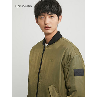 Calvin Klein Jeans23早秋新款男士潮流双面穿拉链棒球服夹棉外套ZM02474 LB6-军绿色/太空黑 S