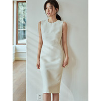 ROEYSHOUSE 罗衣无袖连衣裙 通勤知性 2023夏装女 米色包臀裙05906 米色(薄款) L