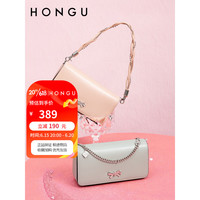 HONGU 红谷 包包时尚蝴蝶结牛皮腋下包单肩手提包斜挎女包 H5175198浅绿