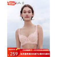 遐(HSIA)23新品超薄内衣女夏婚纱性感刺绣蕾丝浪漫小裙边胸罩大胸显小文胸 新娘粉 75B/34B