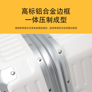 意酷铝框拉杆箱五轮行李箱30大容量旅行箱男女学生旅行箱托运密码皮箱 炫酷黑-减震刹车轮-USB充电口 24英寸-黄金尺寸-适合旅游托运箱