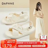 达芙妮(DAPHNE)凉鞋女夏外穿凉拖2023夏季新款夏天休闲仙女风轻便罗马鞋 米白 38标准码