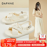 达芙妮（DAPHNE）凉鞋女夏外穿凉拖2023夏季新款夏天休闲仙女风轻便罗马鞋 米白 38标准码