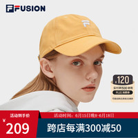 FILA 斐乐 FUSION斐乐棒球帽中性2023时尚休闲遮阳帽鸭舌帽 麋鹿黄-YE XS