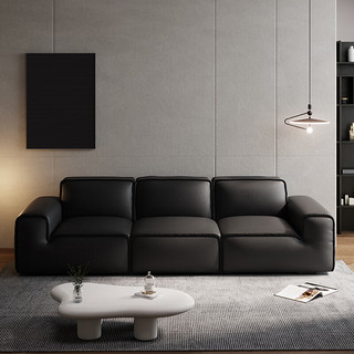爱家生活（aijiashenghuo） 沙发 大黑牛意式纳帕皮沙发组合客厅直排大小户型现代简约沙发 单人位1.4米 颜色请备注