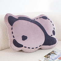 菲菲熊熊猫背影抱枕玩偶可爱奶油风沙发客厅床头飘窗靠背靠枕办公室靠垫 紫色 47*38cm
