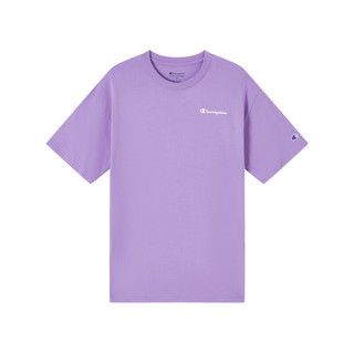  Champion2023春夏新款纯棉后背胶印拼色字母LOGO潮流T恤男女 紫色 XL