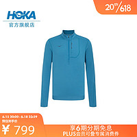 HOKA ONE ONE男款半拉链抓绒长袖1/2 Zip舒适灵活保暖 钢青色 XL