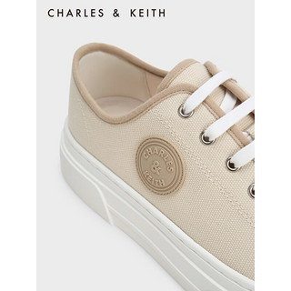 CHARLES&KEITH23夏季新品CK1-70900482简约休闲系带板鞋女鞋 Taupe灰褐色 40