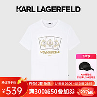 Karl Lagerfeld卡尔拉格斐轻奢老佛爷男装23春夏新款 面值印花短袖T恤 本白 48