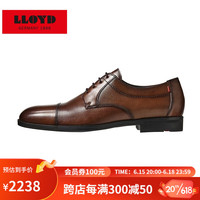 利来(LLOYD)2023男士新款牛皮手工正装时尚英伦二接头德比鞋商务男皮鞋13019 深色 42
