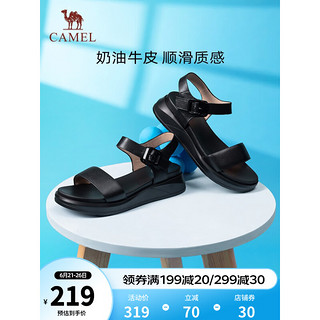 CAMEL 骆驼 低帮高跟圆头休闲女士凉鞋 LF22220596