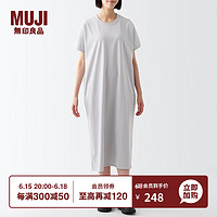 无印良品（MUJI）女式 凉感 连衣裙 短袖裙子 BBP45A3S 浅灰色 XS