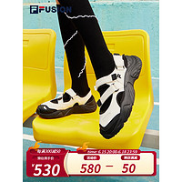 FILA 斐乐 FUSION斐乐潮牌CONCH SANDAL女鞋潮流凉鞋2023夏新轻便凉鞋 微白/黑-WB 37.5