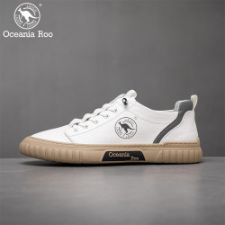 Oceania Roo 大洋洲袋鼠（OCEANIA ROO）板鞋小白鞋子男鞋春夏季运动鞋滑板鞋潮流牛皮休闲鞋D2C40203 白色 40