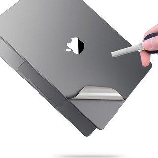 嘉速 适用苹果MacBook Pro14 2023/21款14.2英寸外壳膜全套机身贴膜外壳贴纸易贴无残胶 灰色