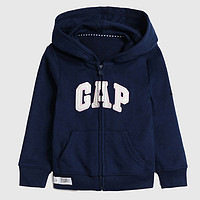 Gap 盖璞 女幼童LOGO运动开衫567906 春季儿童装连帽卫衣拉链外套