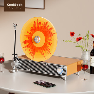 酷极客CoolGeek VS01立式黑胶唱片机蓝牙音响摆件情人节生日礼物