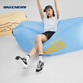 Skechers2023夏季新品女子时尚缓震休闲鞋轻便回弹运动鞋 896208-BKW 黑色/白色 35.5