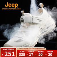 Jeep吉普夏季包头凉鞋男新款户外休闲运动沙滩鞋防滑徒步登山溯溪鞋 沙色 44