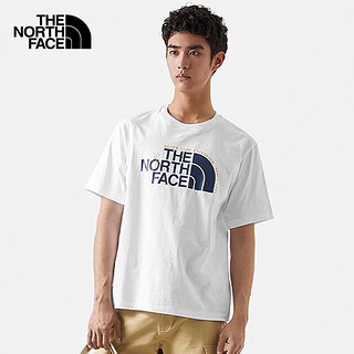 北面（The North Face）北面T恤男夏季新款户外运动服透气宽松休闲吸湿排汗棉质半袖短袖 FN4/白色 XL